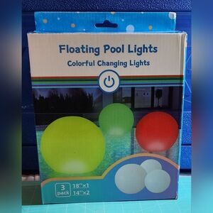 JOSEN Solar Powered Floating Pool Lights White 3 Pack Color Changing CHARITY